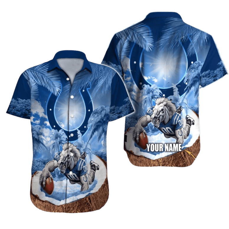 Personalized Indianapolis Colts Ocean Rush Hawaiian Shirt