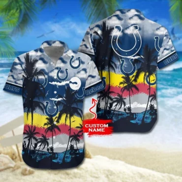 Personalized Indianapolis Colts Palm Grove Victory Hawaiian Shirt