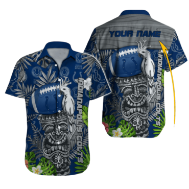 Personalized Indianapolis Colts Palm Paradise Aloha Shirt