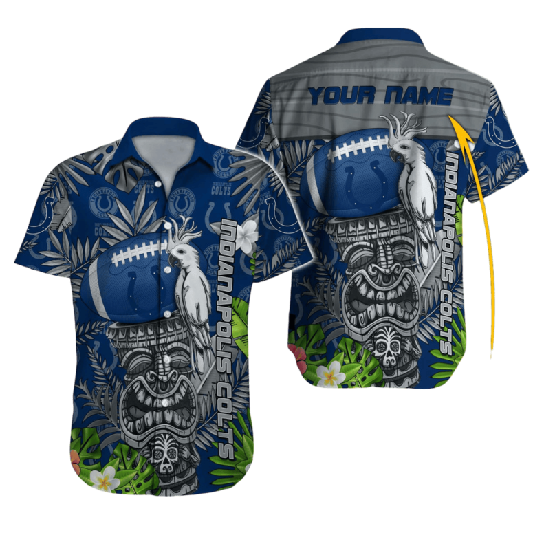 Personalized Indianapolis Colts Palm Paradise Aloha Shirt