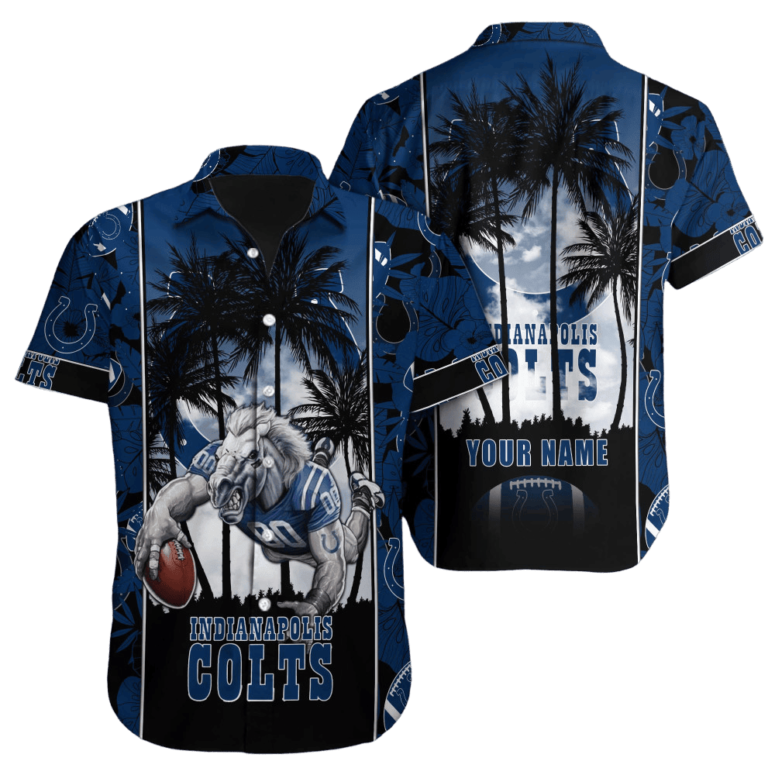 Personalized Indianapolis Colts Paradise Play Hawaiian Shirt