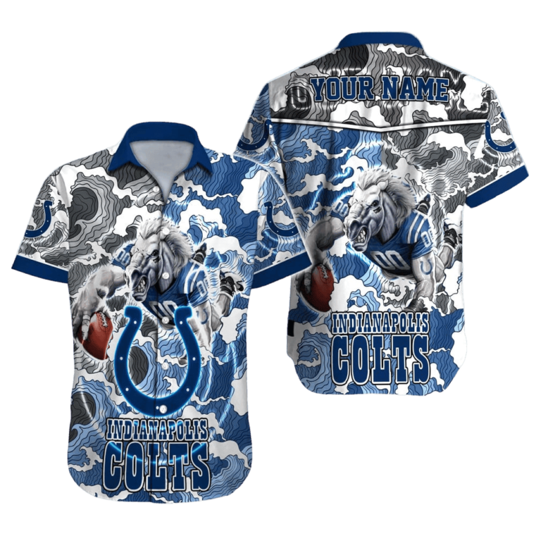 Personalized Indianapolis Colts Tropic Storm Hawaiian Shirt