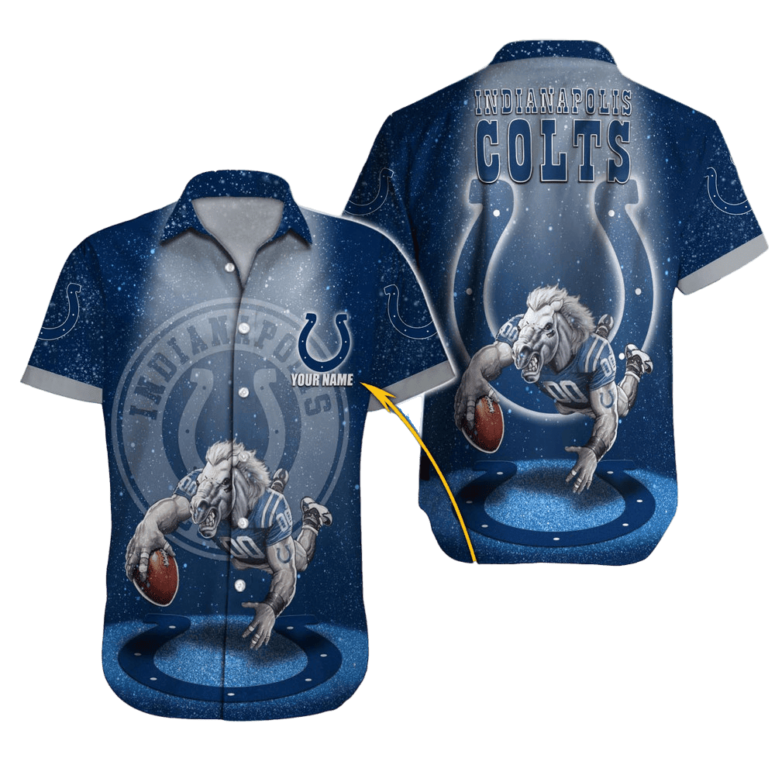 Personalized Indianapolis Colts Tropic Touchdown Hawaiian Shirt