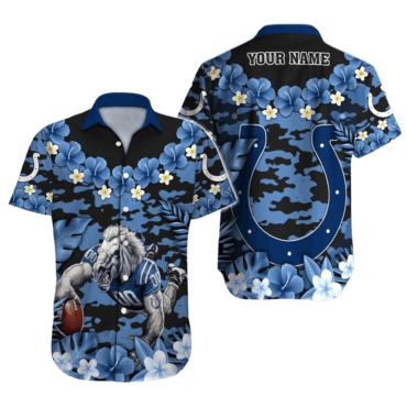 Personalized Indianapolis Colts Tropical Endzone Hawaiian Shirt