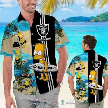 Personalized Las Vegas Raiders Bart’s Tropical Surf Hawaiian Shirt