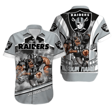 Personalized Las Vegas Raiders Beast Mode Gridiron Hawaiian Shirt