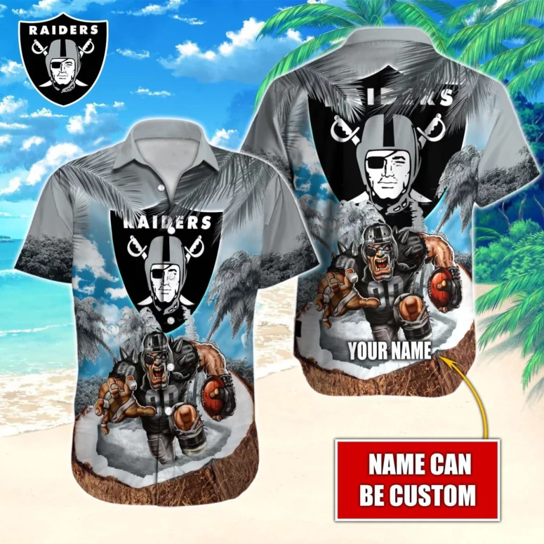 Personalized Las Vegas Raiders Beastly Island Hawaiian Shirt