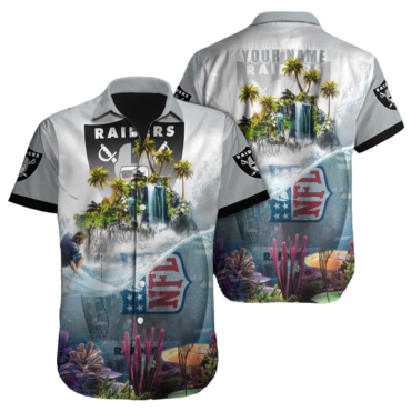 Personalized Las Vegas Raiders Coral Reef Paradise Hawaiian Shirt