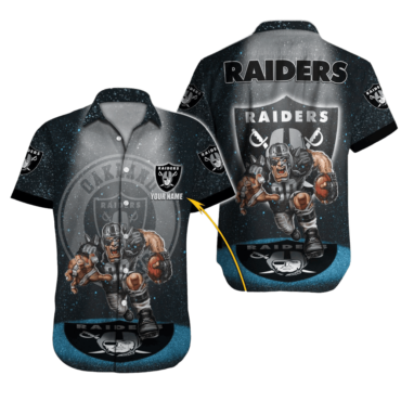 Personalized Las Vegas Raiders Galactic Blitz Hawaiian Shirt