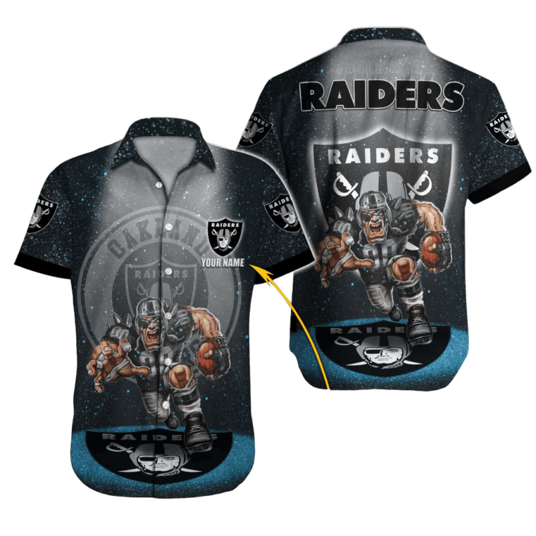 Personalized Las Vegas Raiders Galactic Blitz Hawaiian Shirt