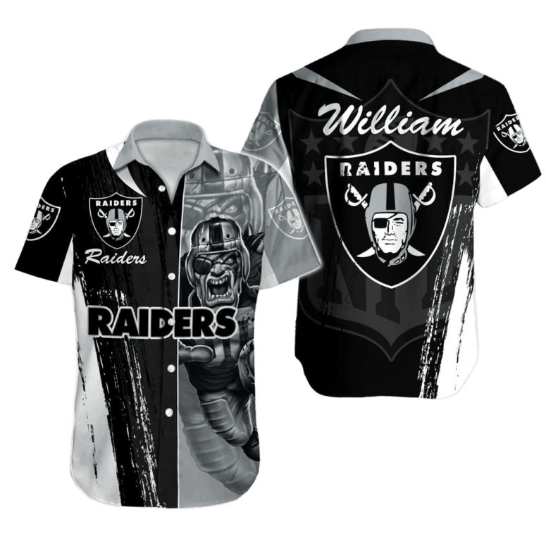 Personalized Las Vegas Raiders Gridiron Beast Hawaiian Shirt