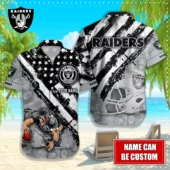 Las Vegas Raiders Tribal Surf Nation Hawaiian Shirt