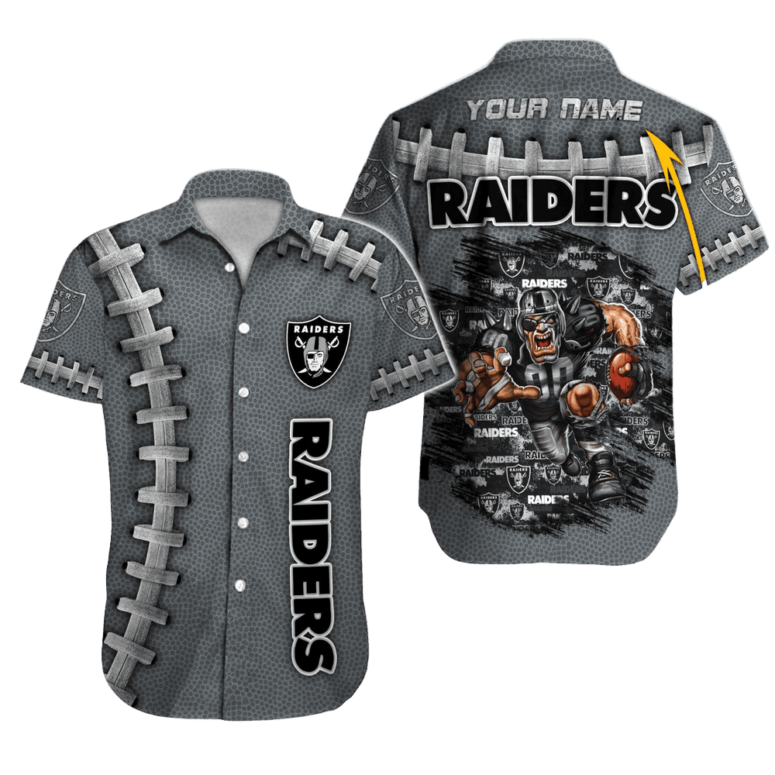 Personalized Las Vegas Raiders Iron Gridiron Hawaiian Shirt