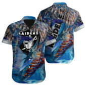 Personalized Las Vegas Raiders Marlin Frenzy Hawaiian Shirt