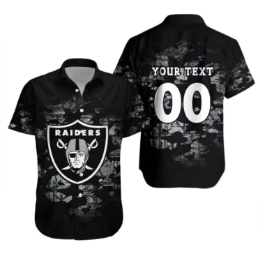 Personalized Las Vegas Raiders Midnight Camo Hawaiian Shirt