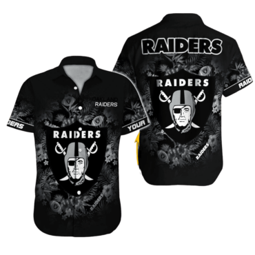 Personalized Las Vegas Raiders Midnight Floral Hawaiian Shirt