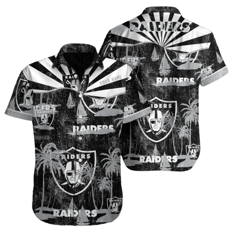 Personalized Las Vegas Raiders Retro Sunset Hawaiian Shirt