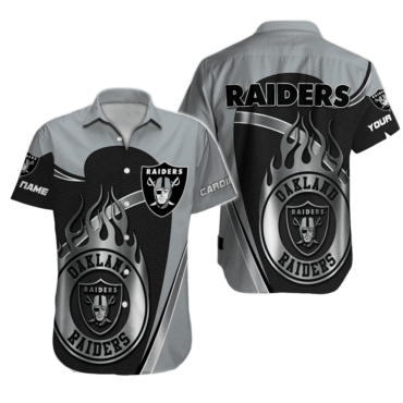 Personalized Las Vegas Raiders Silver Flame Hawaiian Shirt