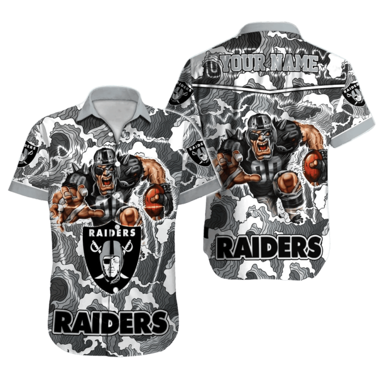 Personalized Las Vegas Raiders Storm Tackle Hawaiian Shirt