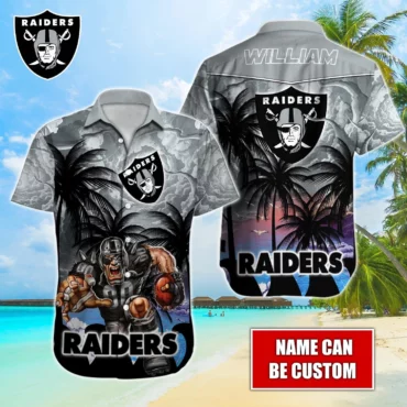 Personalized Las Vegas Raiders Sunset Thunder Hawaiian Shirt