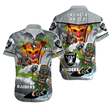 Personalized Las Vegas Raiders Tiki Adventure Hawaiian Shirt