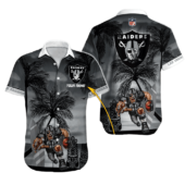 Personalized Las Vegas Raiders Tribal Sunset Hawaiian Shirt