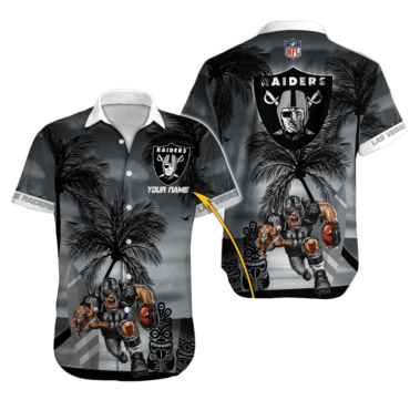 Personalized Las Vegas Raiders Tribal Sunset Hawaiian Shirt