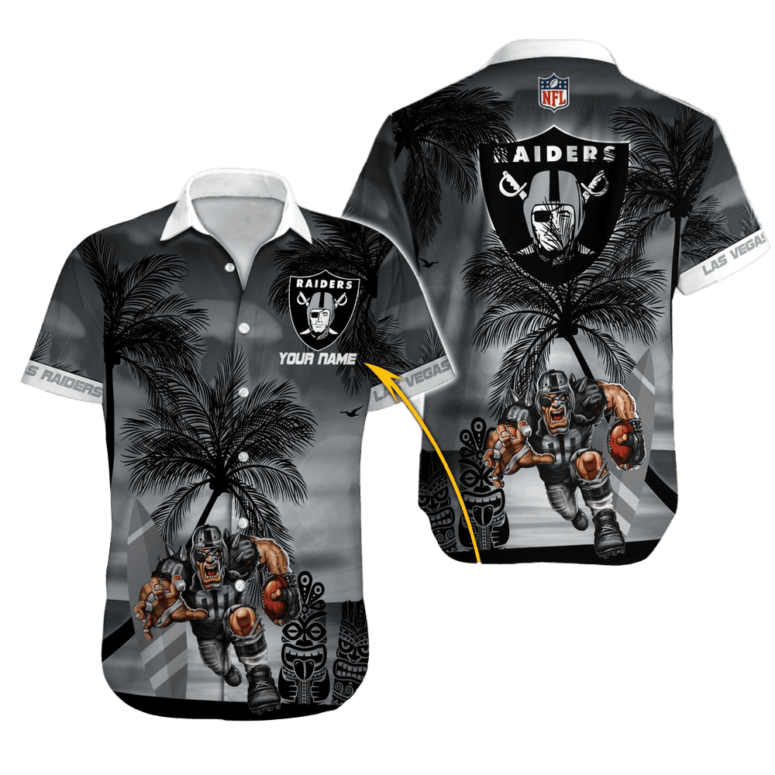 Personalized Las Vegas Raiders Tribal Sunset Hawaiian Shirt