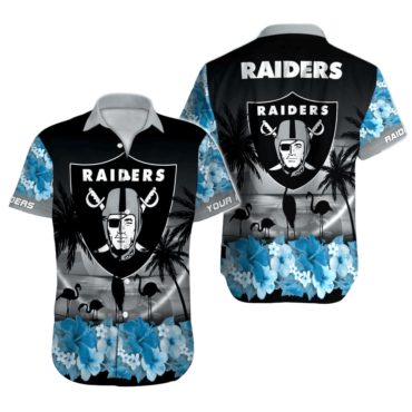 Personalized Las Vegas Raiders Tropical Glow Hawaiian Shirt