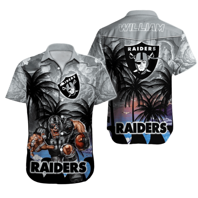 Personalized Las Vegas Raiders Tropical Storm Hawaiian Shirt