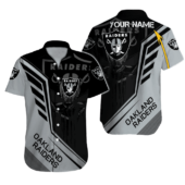 Personalized Las Vegas Raiders Velocity Stripe Hawaiian Shirt