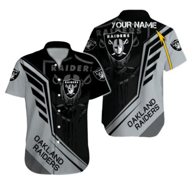 Personalized Las Vegas Raiders Velocity Stripe Hawaiian Shirt