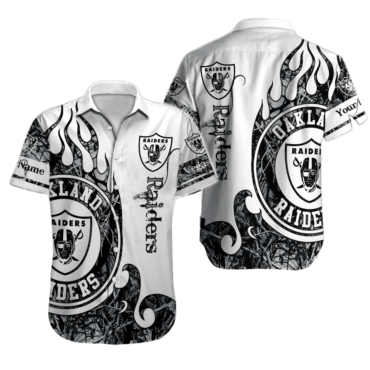 Personalized Las Vegas Raiders Vintage Flame Hawaiian Shirt