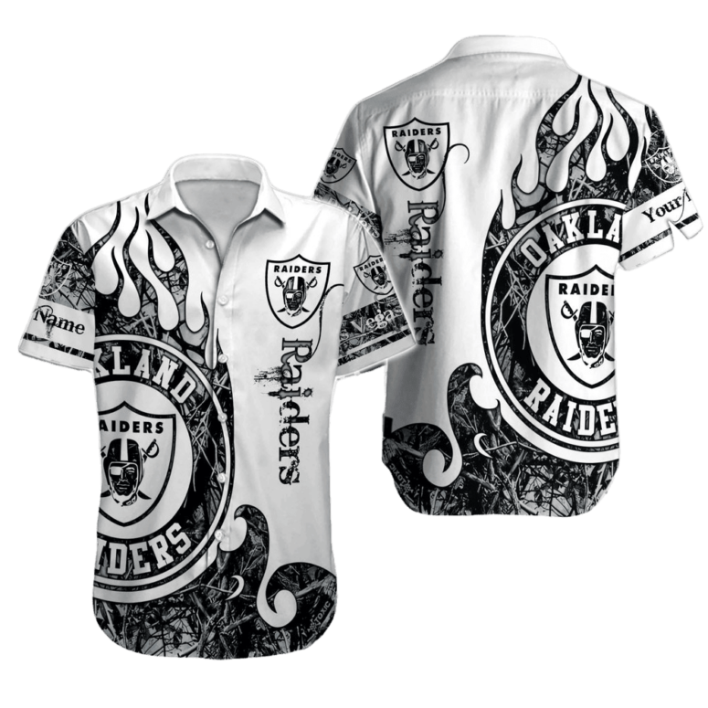 Personalized Las Vegas Raiders Vintage Flame Hawaiian Shirt