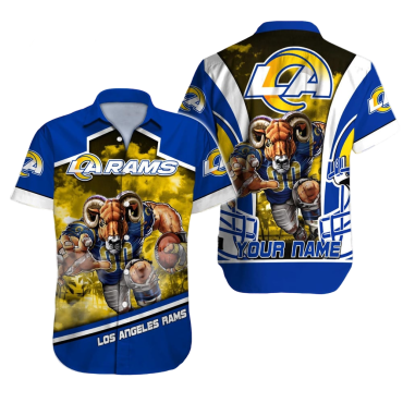 Personalized Los Angeles Rams Fierce Mascot Hawaiian Shirt