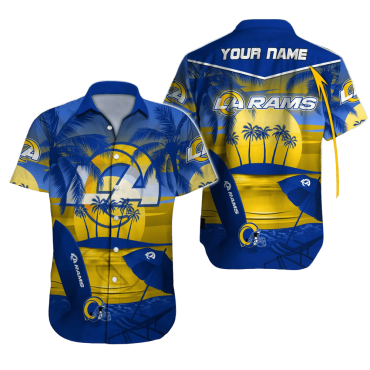 Personalized Los Angeles Rams Golden Sunset Hawaiian Shirt