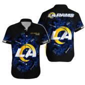 Personalized Los Angeles Rams Midnight Tropic Hawaiian Shirt