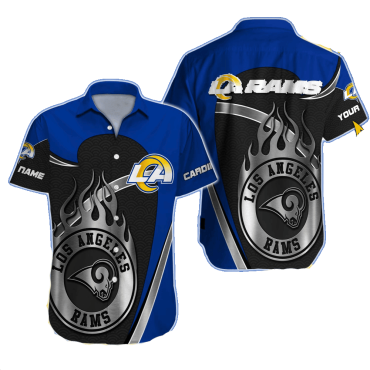 Personalized Los Angeles Rams Silver Flame Hawaiian Shirt