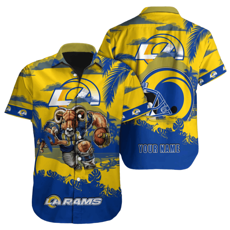 Personalized Los Angeles Rams Sunset Blitz Hawaiian Shirt