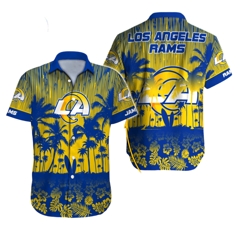 Personalized Los Angeles Rams Sunset Paradise Hawaiian Shirt