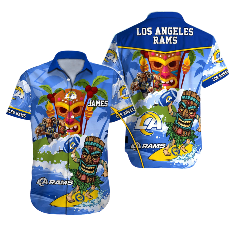 Personalized Los Angeles Rams Surf Tiki Hawaiian Shirt