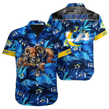 Personalized Los Angeles Rams Tropical Blaze Hawaiian Shirt