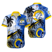 Personalized Los Angeles Rams Tropical Wave Hawaiian Shirt