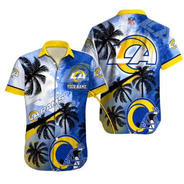 Personalized Los Angeles Rams Tropical Wave Hawaiian Shirt