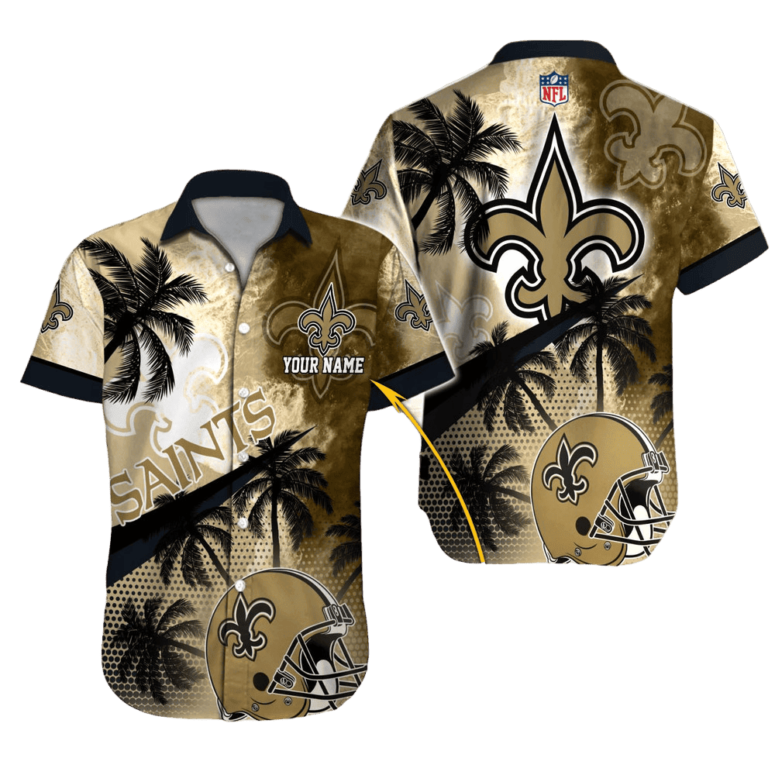 Personalized New Orleans Saints Palm Gold Rush Hawaiian Shirt