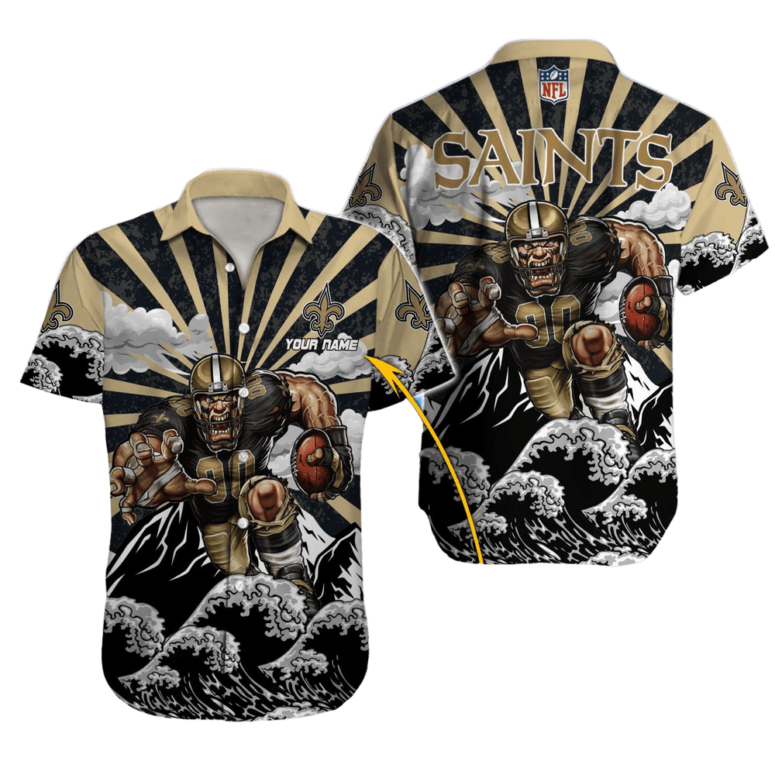 Personalized New Orleans Saints Rising Tide Hawaiian Shirt