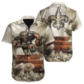 Personalized New Orleans Saints Rustic Field Hawaiian Shirt