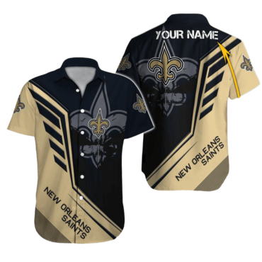 Personalized New Orleans Saints Shadow Crest Hawaiian Shirt