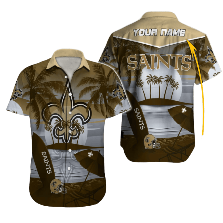 Personalized New Orleans Saints Sunset Bay Hawaiian Shirt
