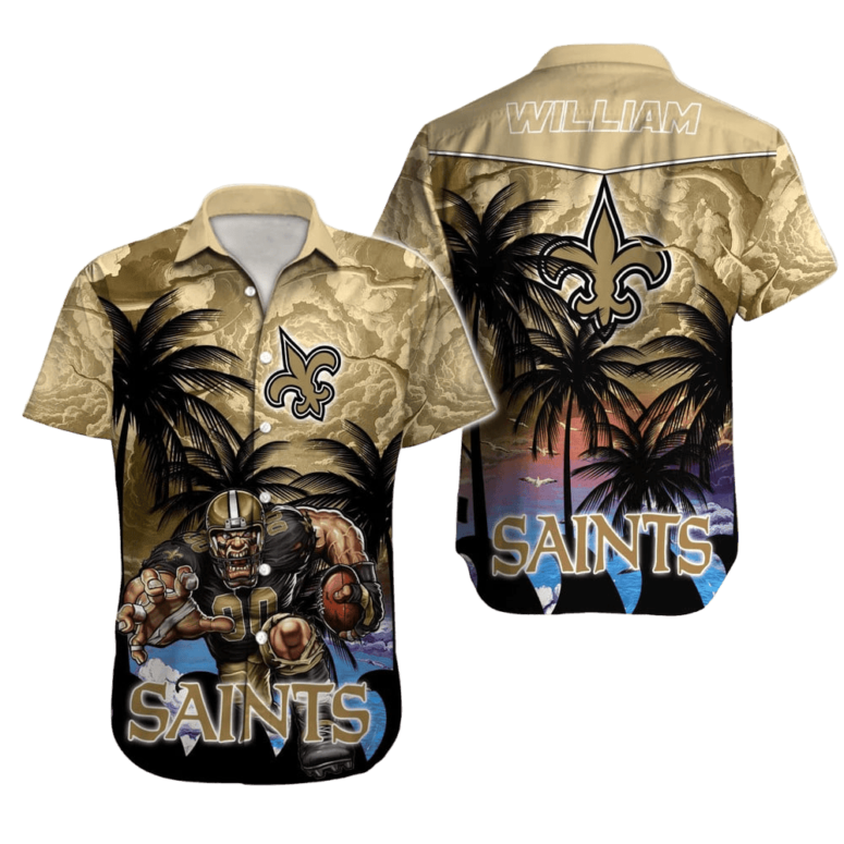 Personalized New Orleans Saints Sunset Blitz Hawaiian Shirt